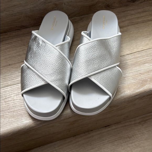 Silver Women's Slide Sandals - Picture 1 of 1